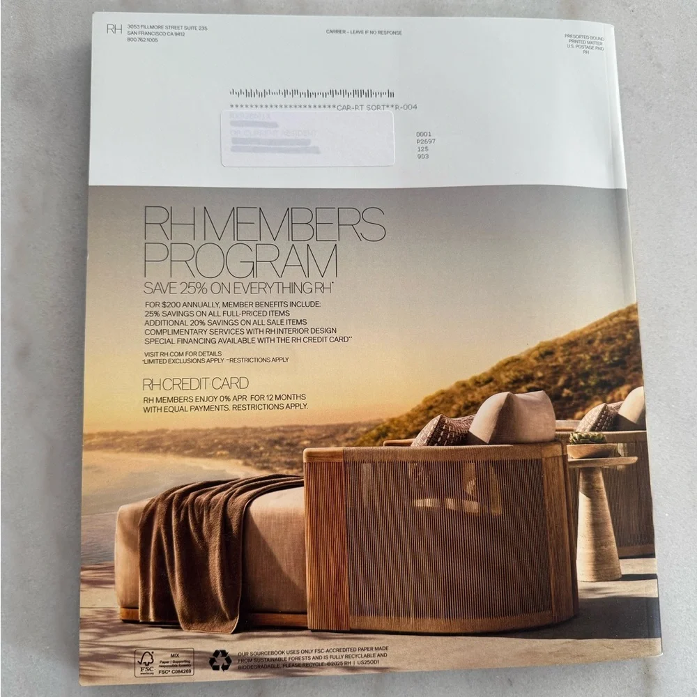 RH Restoration Hardware Magazine - 2025 Outdoor Catalog.